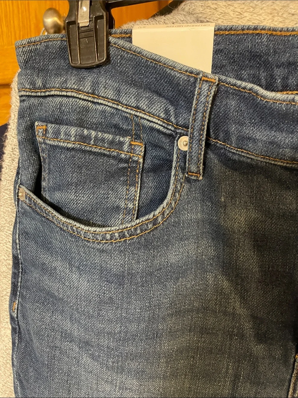 Banana Republic Girlfriend mid-rise Jeans Women 31/12 Blue Denim - Picture 6 of 11